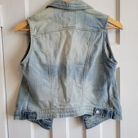 Denim Vest / XS / Sleeveless Jean Jacket - Picture 2 of 2